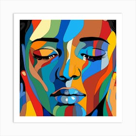 Colorful Face Of A Woman 2 Art Print