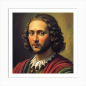 Portrait Of A Young Man By Renato Da Vinci Art Print