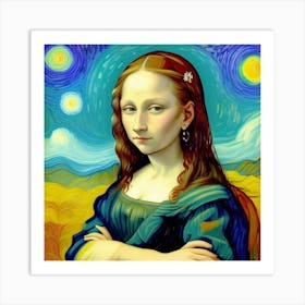 Mona Lisa’s Early Beauty Reimagined Art Print