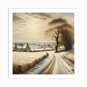 English countryside in winter Art Print