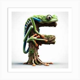 Funny Alpabet - F (Frog) Art Print