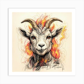 Goat On Fire 36 Art Print