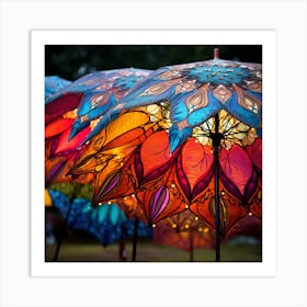 Colorful Umbrellas Art Print