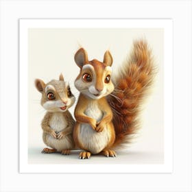 Cute Squirrels Art Print