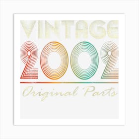 20 Year Old Retro Vintage 2002 20th Birthdayn Girls Boys Art Print