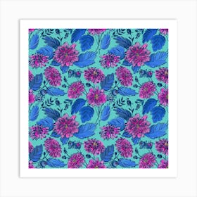 Peurple Chrysanthemums Art Print