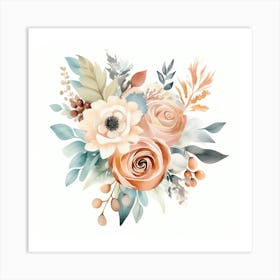 Watercolor Floral Bouquet 4 Art Print