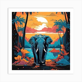 Elephant In The Jungle Art Print