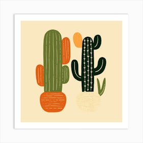 Rizwanakhan Simple Abstract Cactus Non Uniform Shapes Petrol 39 Art Print