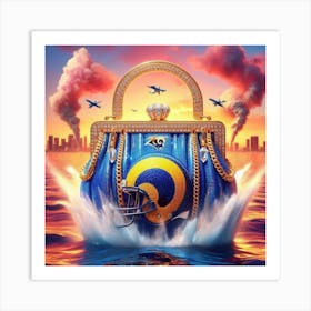 LA Rams Purse In The Water Art Print