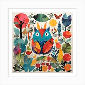 Owl In The Forest Art Print