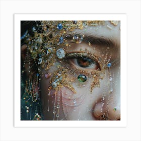 Woman'S Face With Jewels Art Print