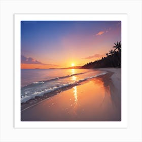 Sunset On The Beach Art Print