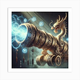 Dragons Heart Cannon Spiritual Energy Art Print