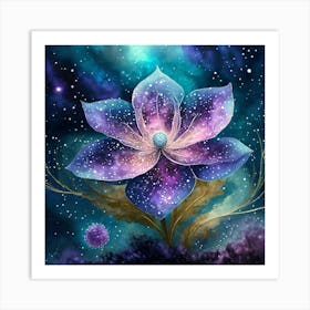 Galaxy Flower Art Print