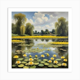 Water Lillies On A Lake 1 Art Print