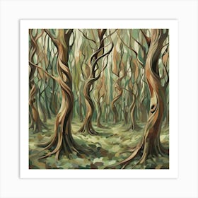 Twisted Trees In The Forest Art Print