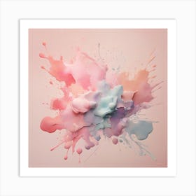 Pastel Pink Splash Art Print