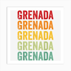 Grenada Rainbow Text Design Art Print