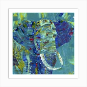 Elephant In Blue Art Print