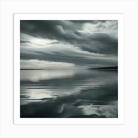 Dark Clouds Over A Lake Art Print