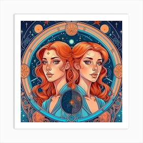 Twins In Space Art Print