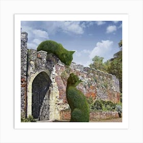 Two Cats In A Garden Art Print