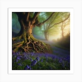 Bluebells In The Forest 3 Art Print