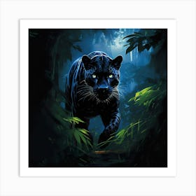 Black Panther In The Jungle art print Art Print