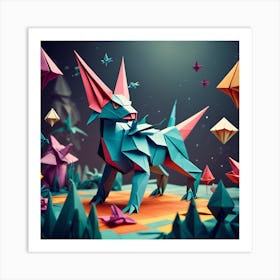 High Definition 3d Origami Scene Art Print