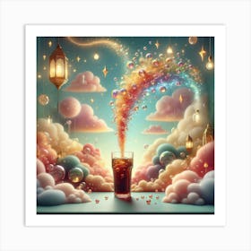 Cola Drink In The Clouds Art Print