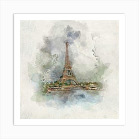 Watercolor Of The Eiffel Tower Art Print