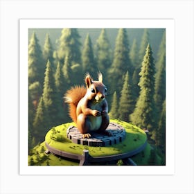 Squirrel In The Forest 260 Art Print