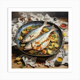 Fish In A Pan Art Print