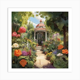 Garden Gazebo Art Print