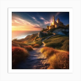 Castle At Sunset 4 Art Print