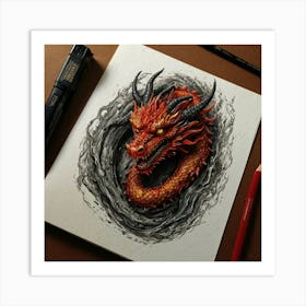 Red Dragon 3 Art Print