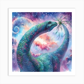 Dinosaurs In Space 3 Art Print