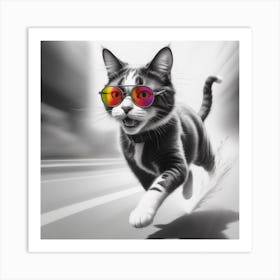 Cat With Sunglasses Art Print