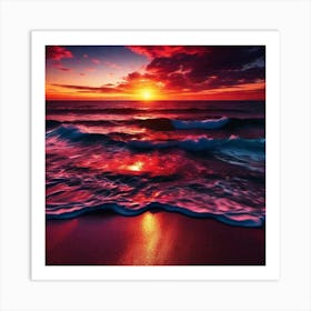 Sunset On The Beach 515 Art Print