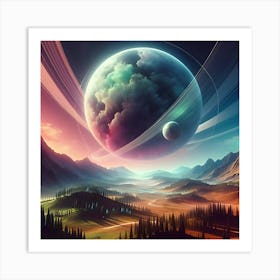 A Surreal Alien Landscape On Another Planet 4 Art Print