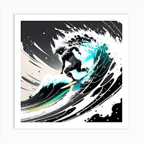 Surfer On A Wave 2 Art Print