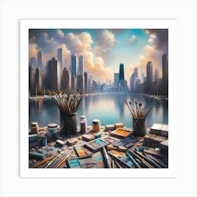 Chicago Cityscape 1 Art Print