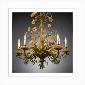 Floral Chandelier Art Print