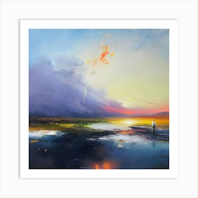 Sunset At The Beach Art Print