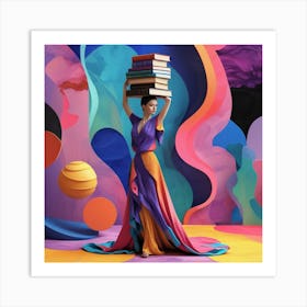 Modern Woman Embodying Artistic Balance Art Print