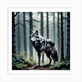 Wolf In The Forest 79 Art Print