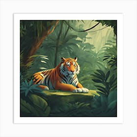 Tiger In The Jungle 38 Art Print