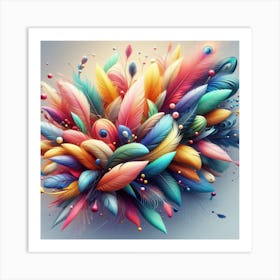 Colorful feathers 1 Art Print