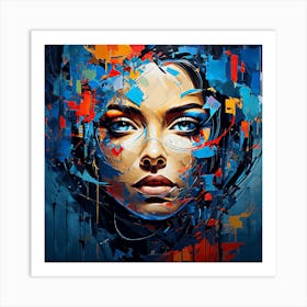  Portrait Art, Abstract Woman Face Art Print